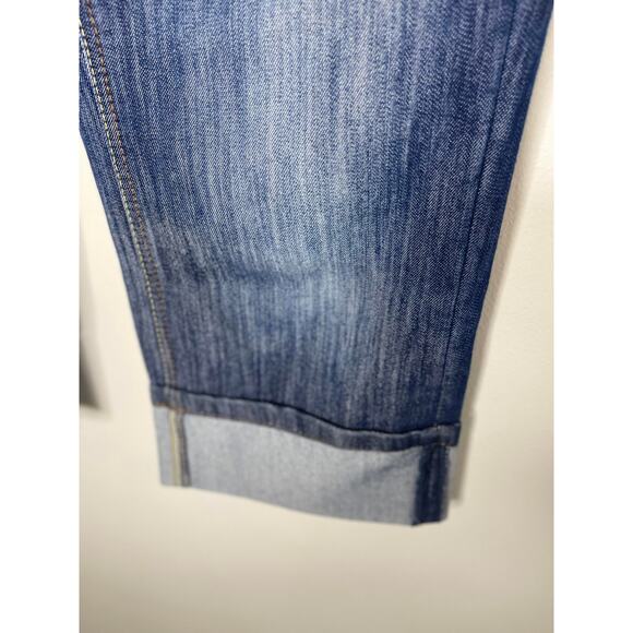 women's size 8 blue jeans denim cropped length roll up look classic denim Merona - Picture 2 of 14